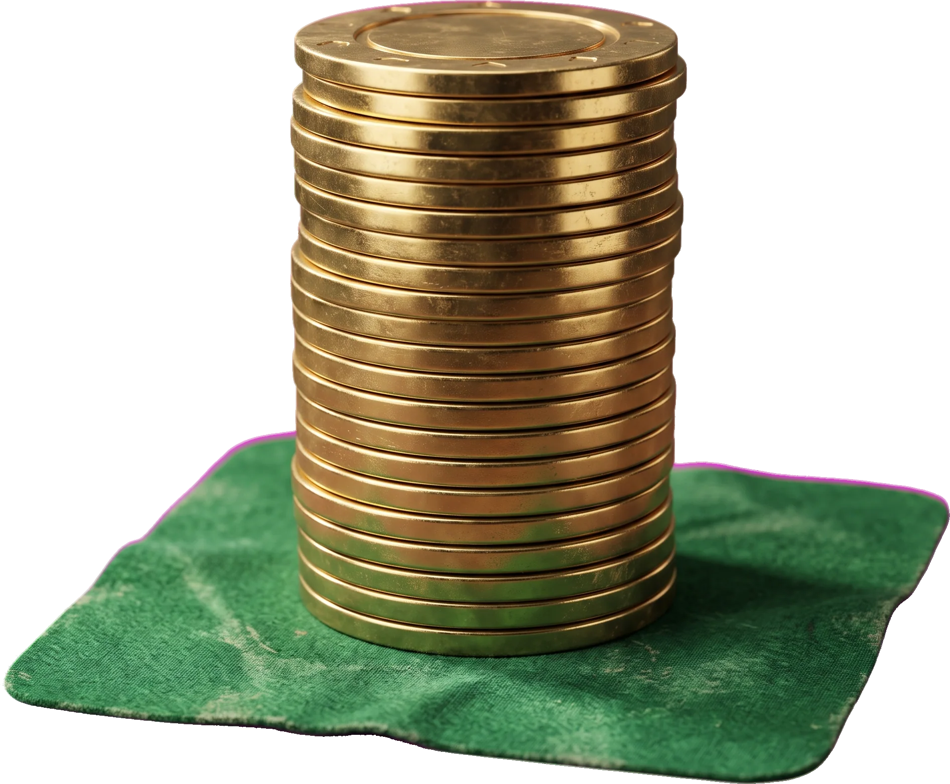 Stack of gold chips
