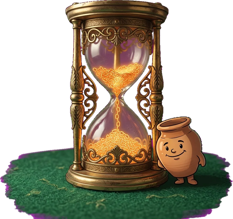 Hourglass counting the seven days